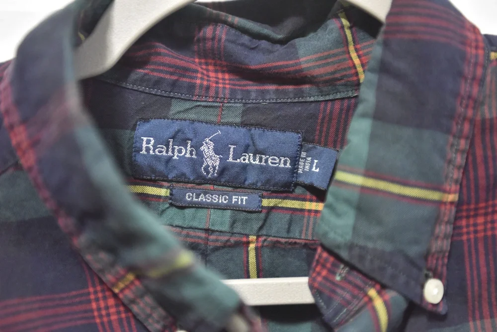 Ralph Lauren Classic Fit Plaid Button Down Shirt Green Red Yellow XL LSC370